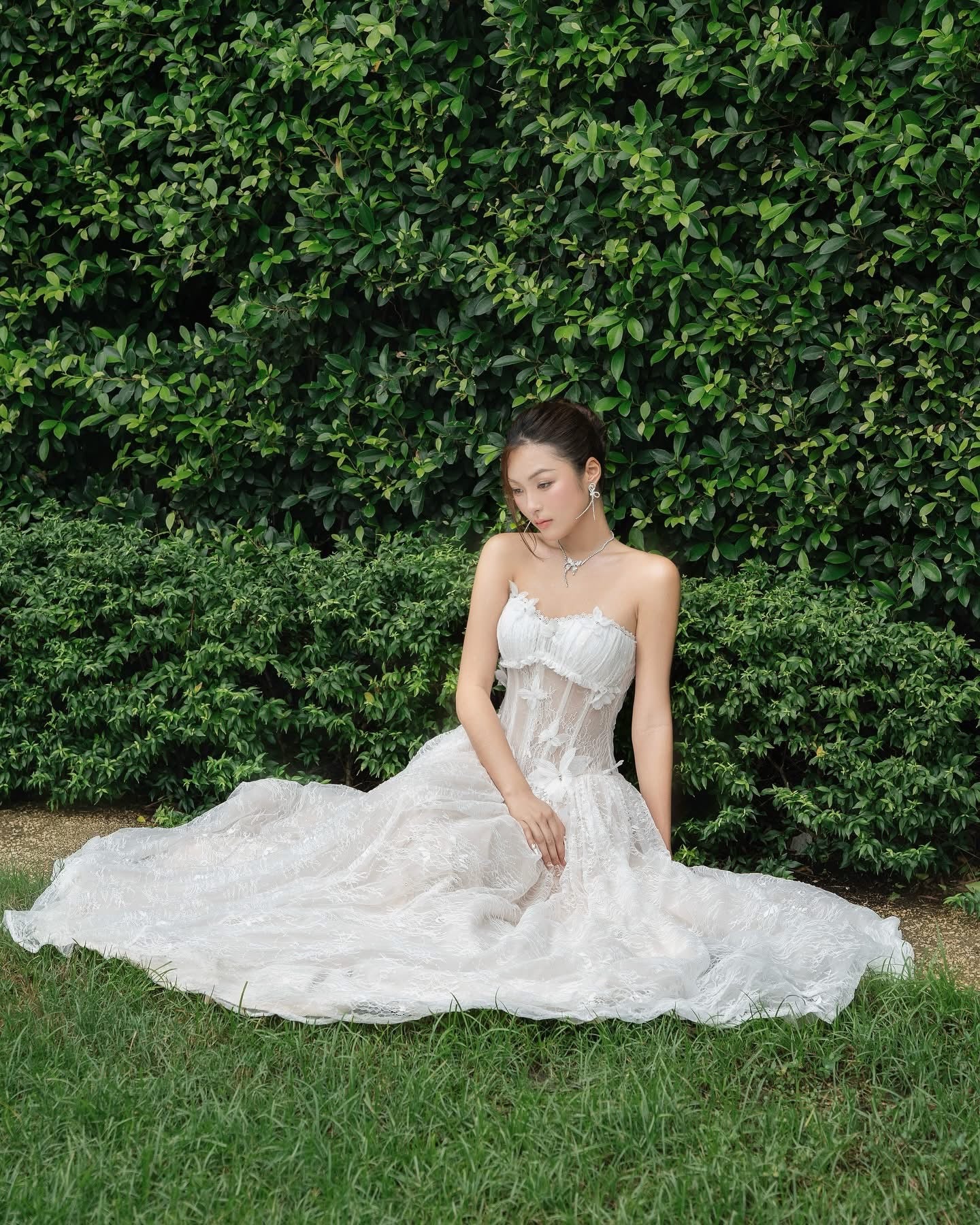 LANE CI White Maxi Dress