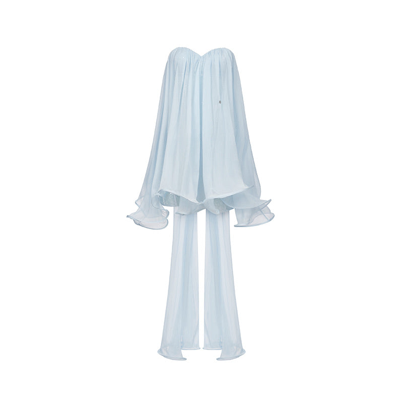 SHEERLUCK Blue Mini Dress