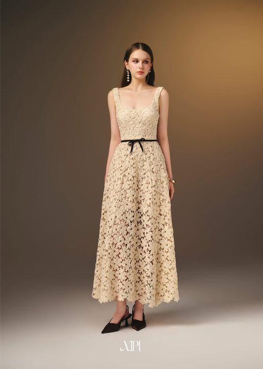 XIPI Yellow Ambrose Midi Dress