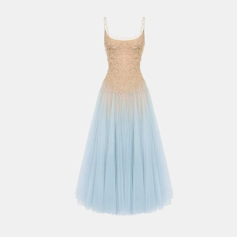 MONTSAND Mint Ombre Lace Midi Dress