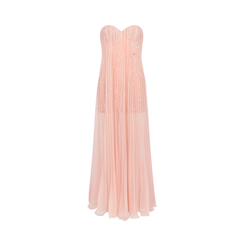 SHEERLUCK BRIGHT PINK MAXI VACATION DRESS