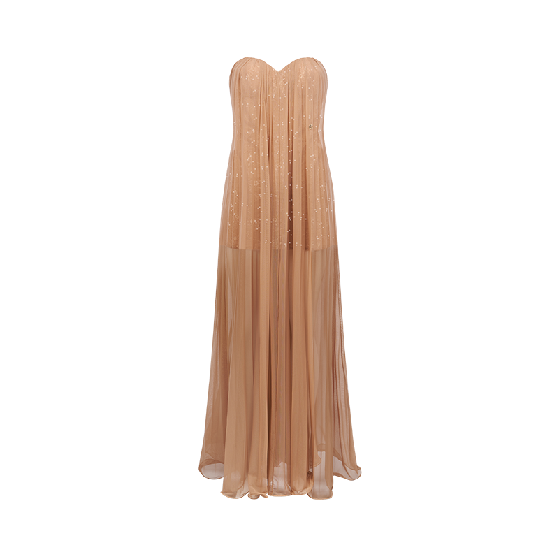 SHEERLUCK BRIGHT PINK MAXI VACATION DRESS