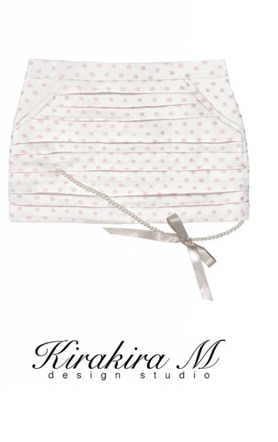 Kirakira M Pink Polka Dot Top & Low Waisted Wrap Hip Half Skirt