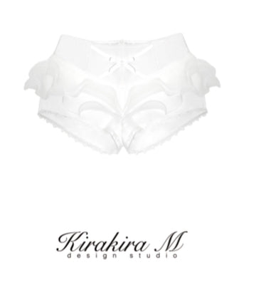 Kirakira M White Lace Blouse & Lace Low Rise Pants