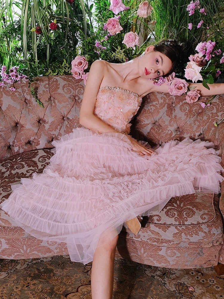 WARDROBE BY CHEN pink sheath maxi dress