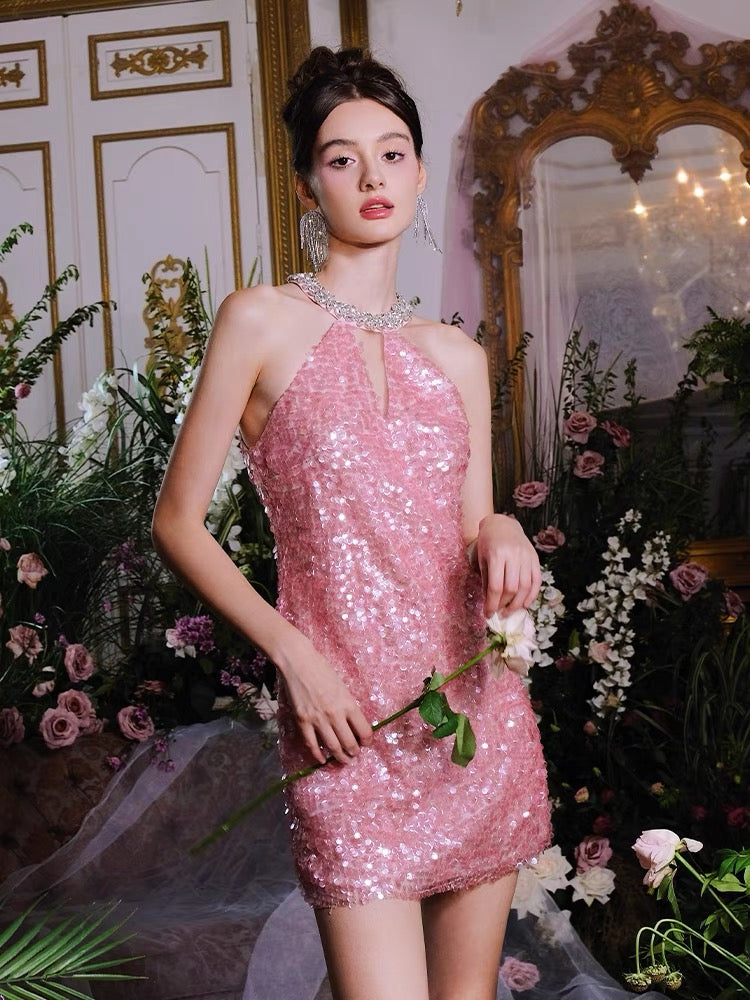 WARDROBE BY CHEN pink mini dress