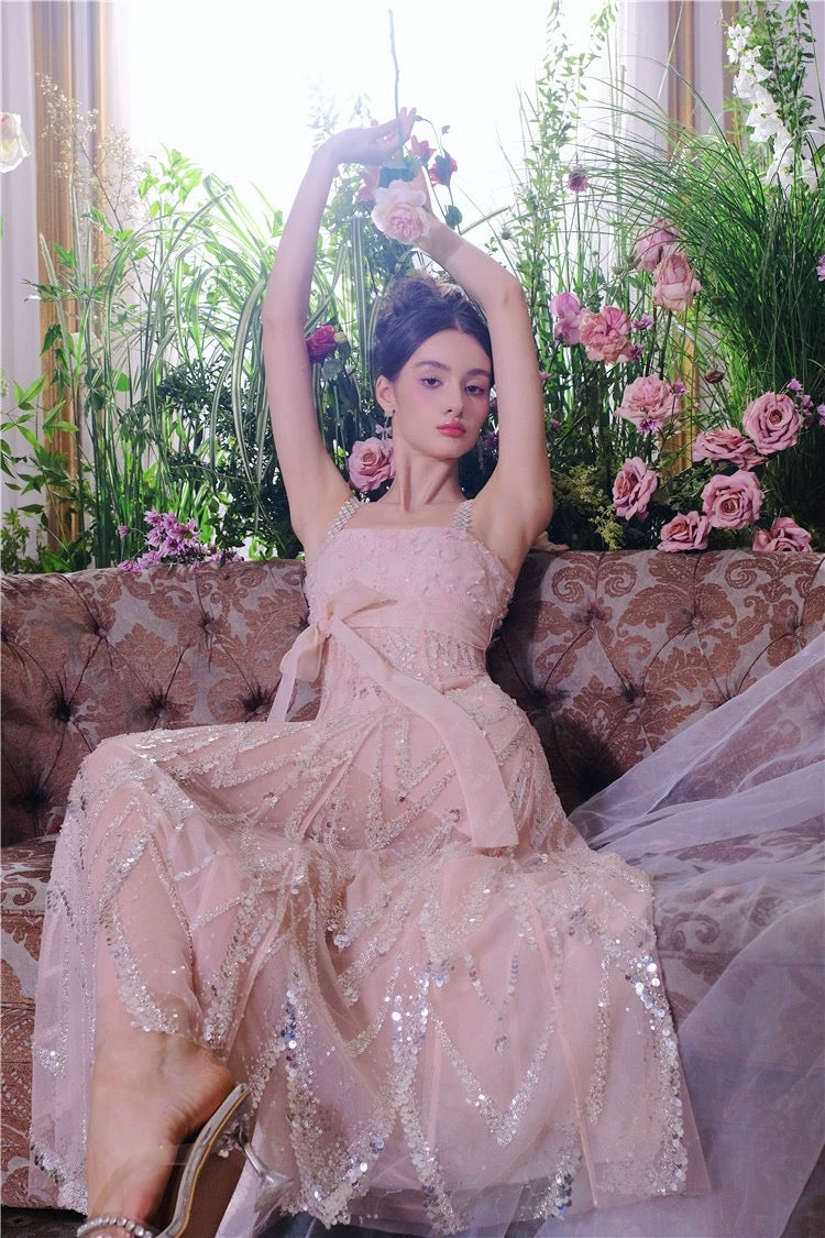 WARDROBE BY CHEN pink maxi dress