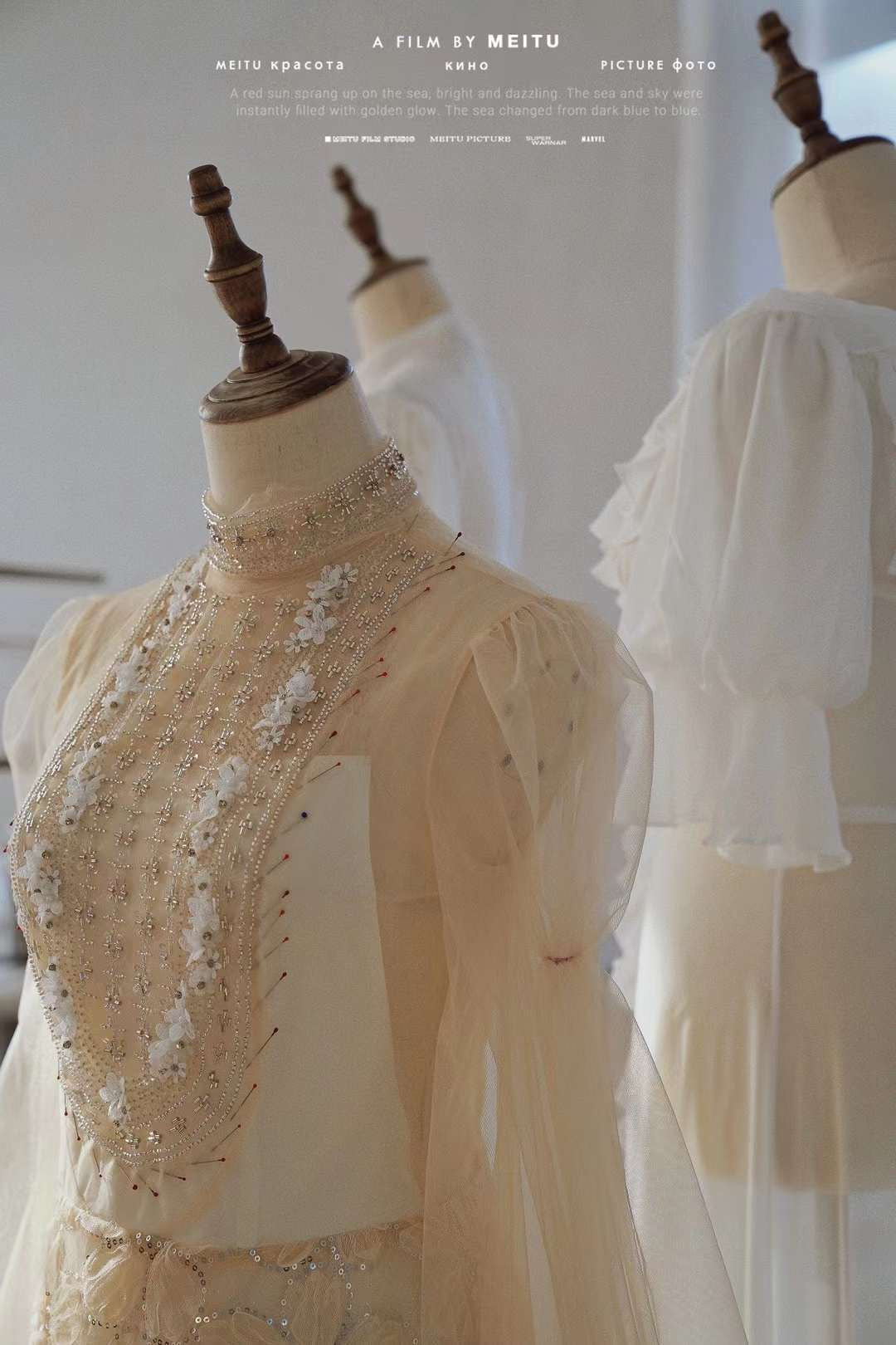 PRE PARTY pale Nude hand-beaded premium mini dress party