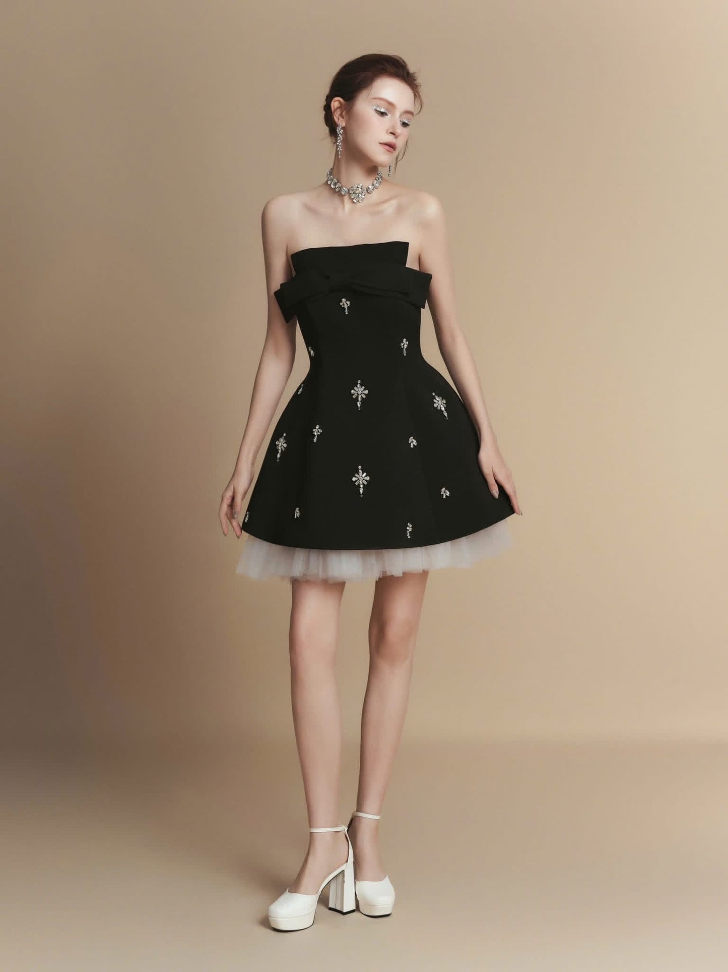 LAMORIS Black Florence Mini Dress