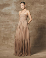 Brown Olia Tulle Maxi Dress