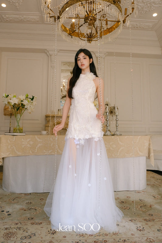 JEAN SOO White Lace Maxi Dress