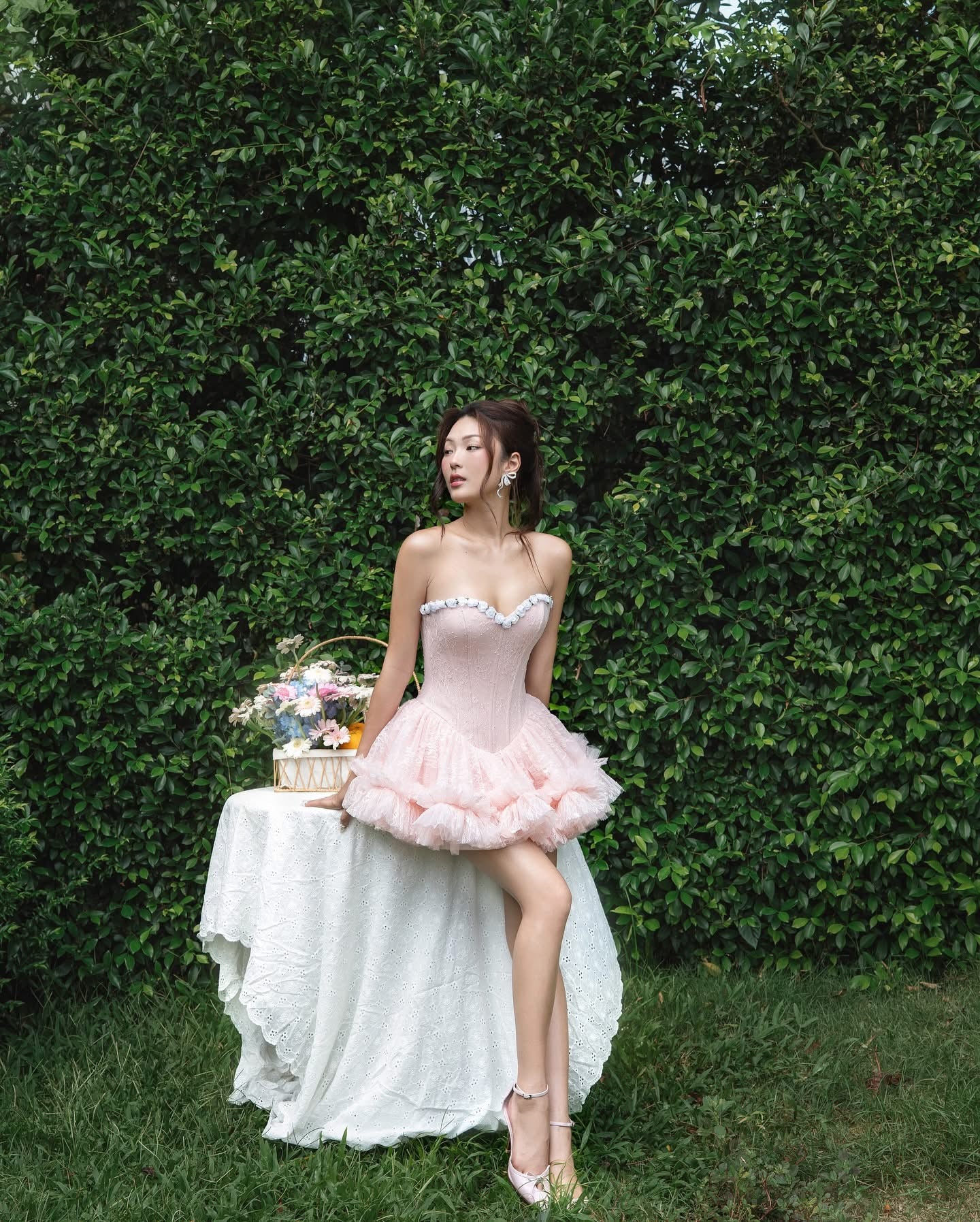 LANE CI Pink Bloom Mini Dress