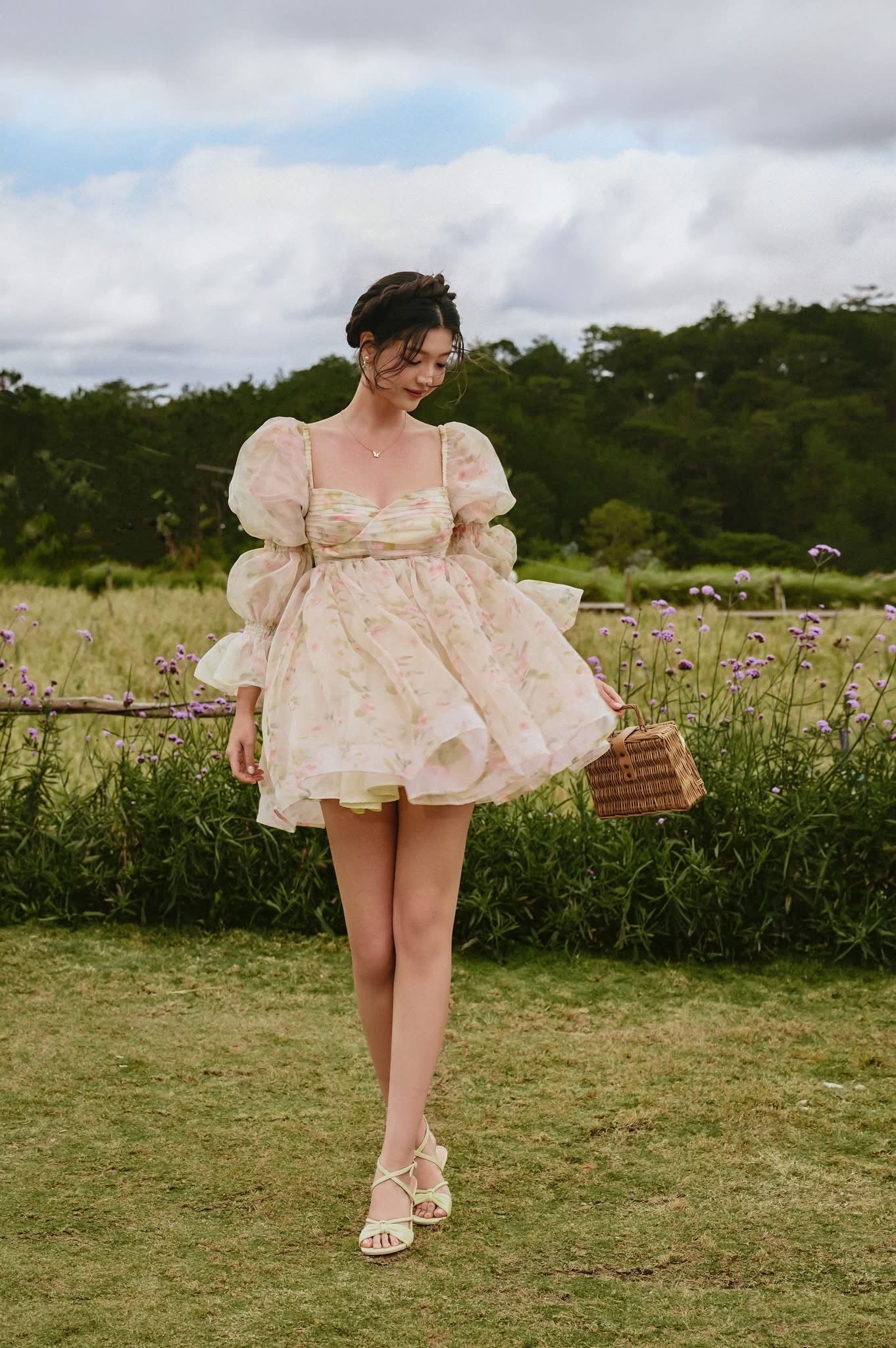 SISSY NATION Sweet Elegant Fairycore Yellow Rapunzel BabydollMini Dress