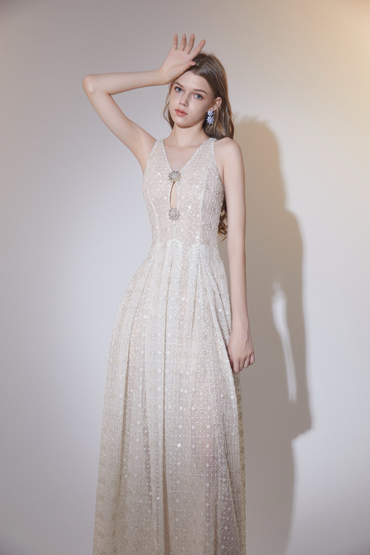 WARDROBE BY CHEN Nude maxi dress