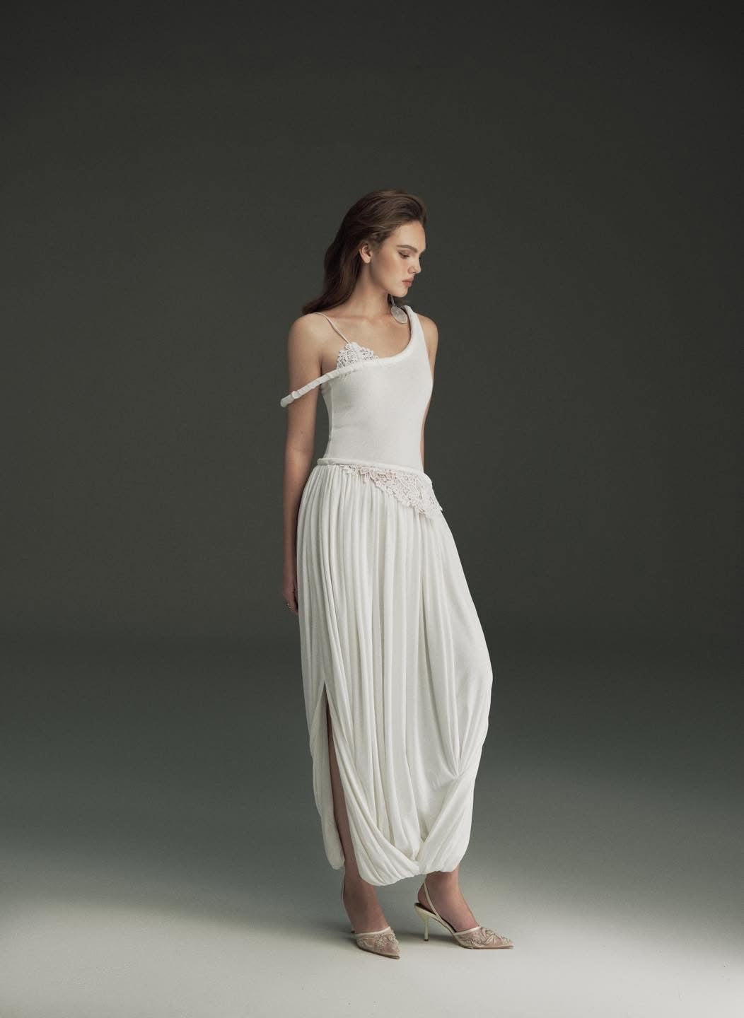 OIA STUDIOS White Vacation Minimalist Femmora Maxi Dress