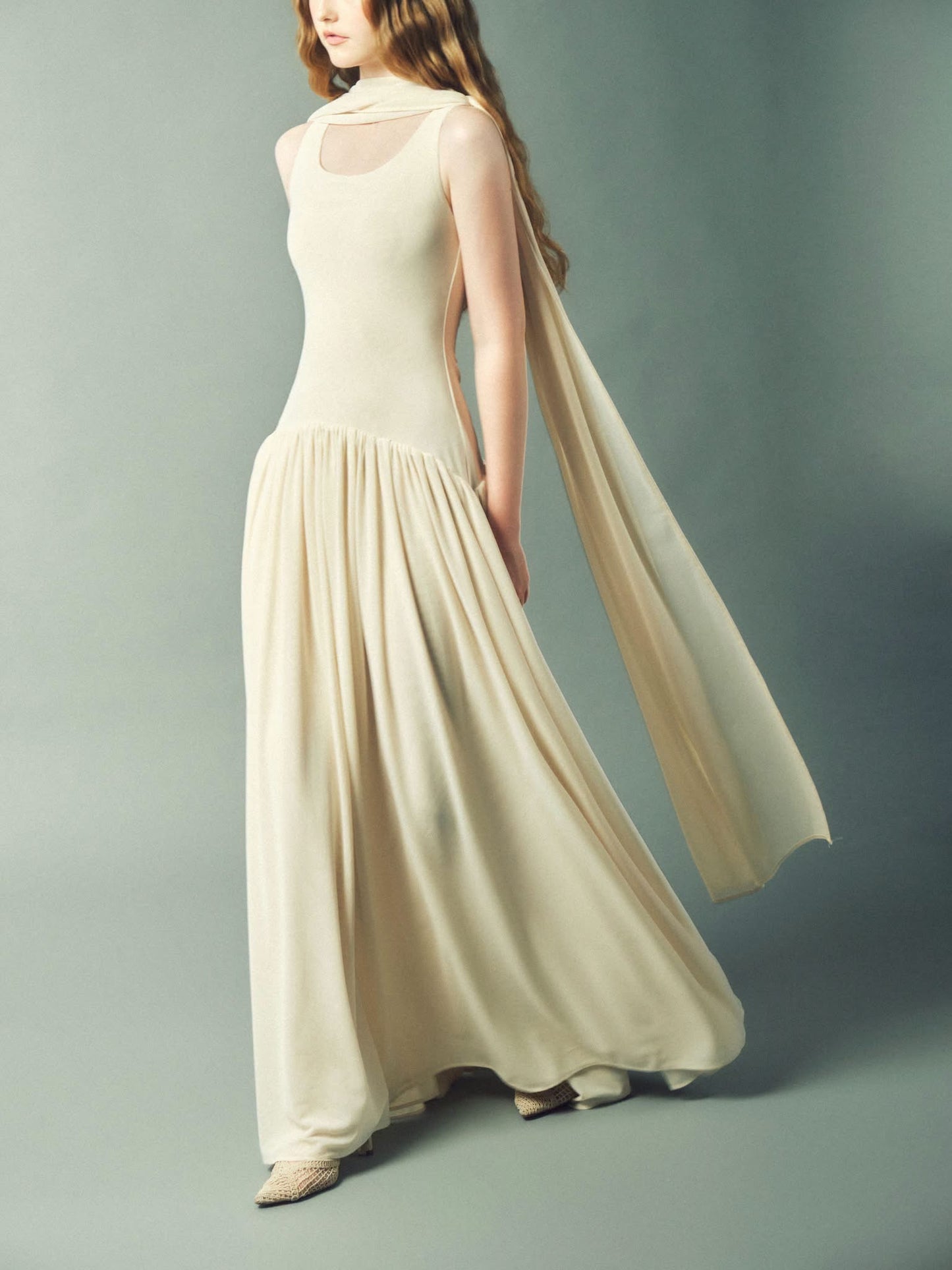 DELICIAE Pink Knit Daliah Maxi Dress