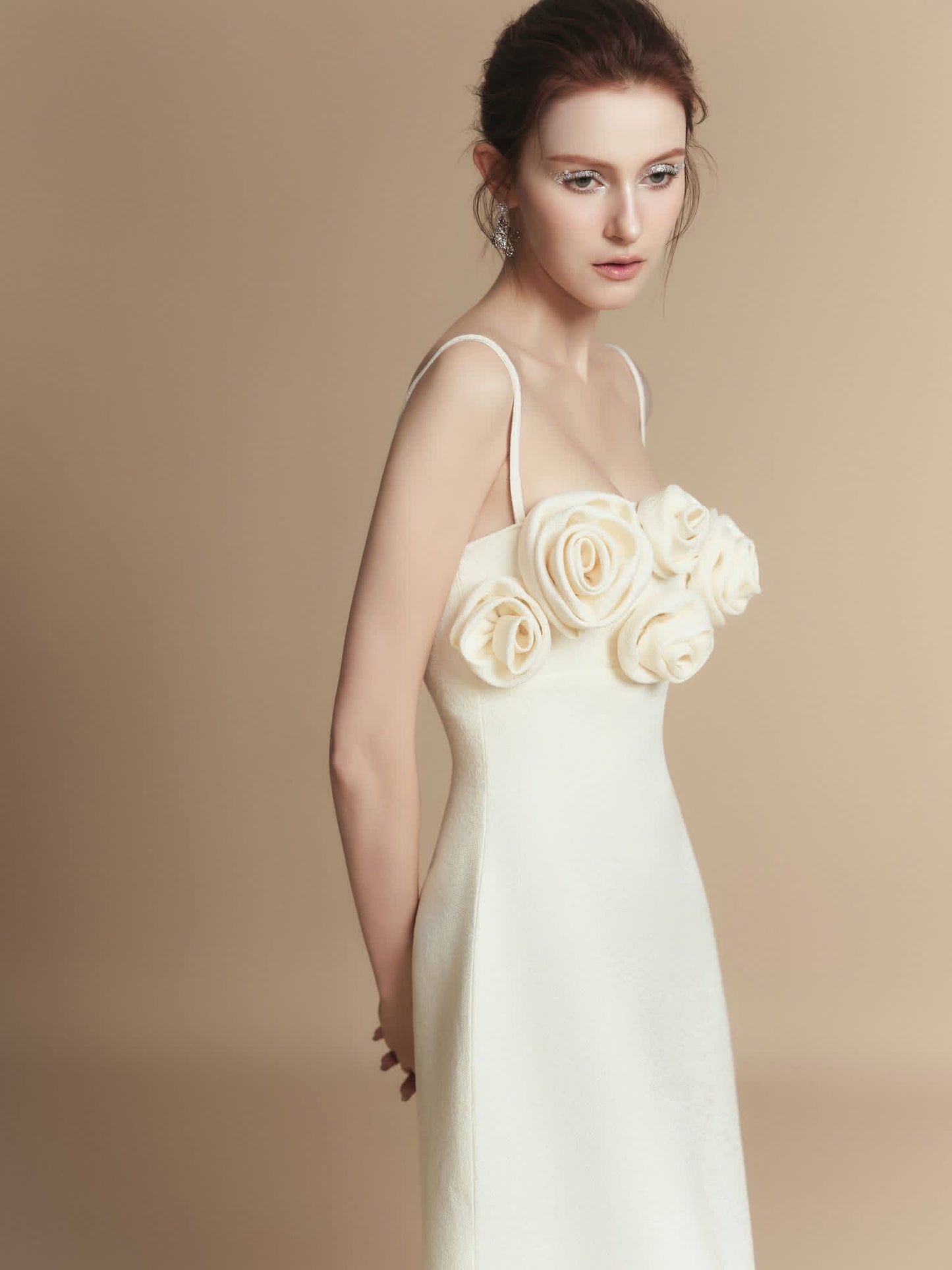 LAMORIS White Rosabella Midi Dress