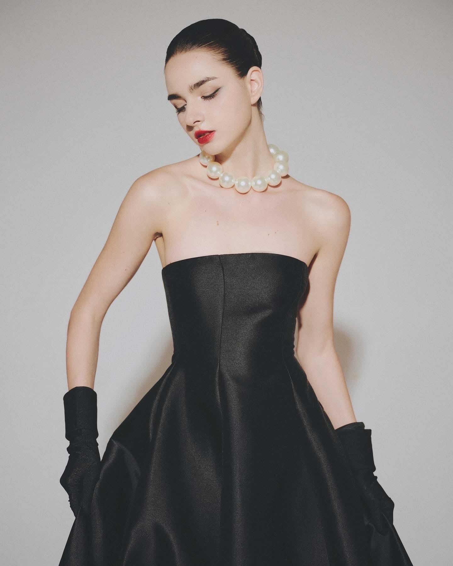 DELICIAE Cream Elegant Minimalist Athena Maxi Dress