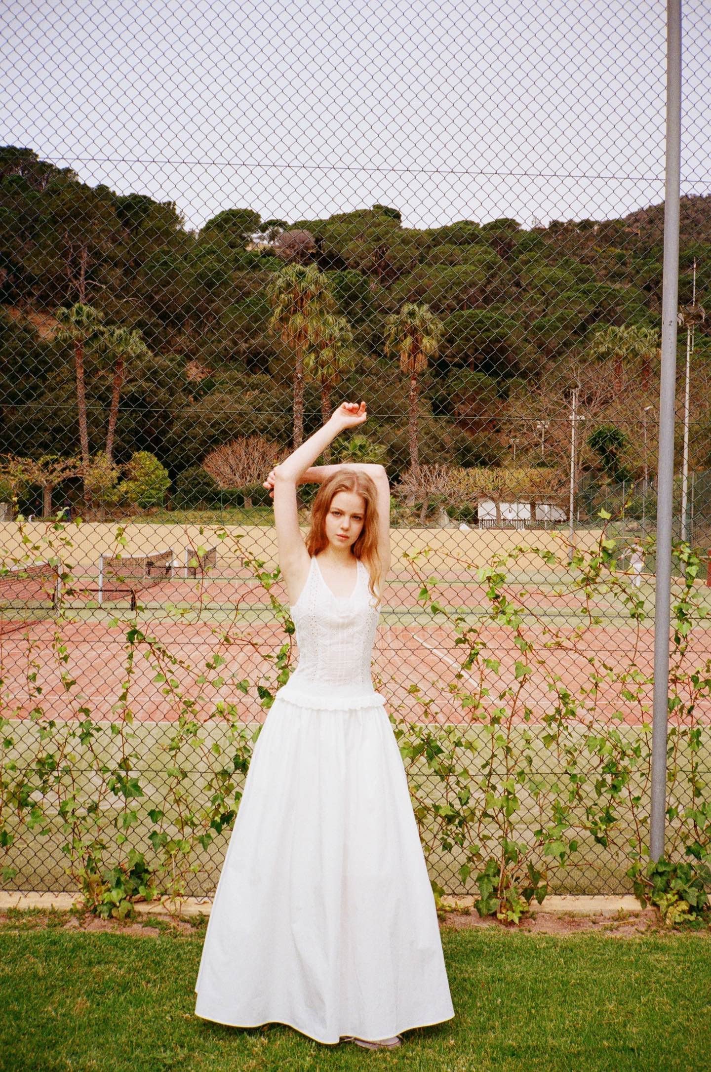 MINPURA White Lace Sporty Maxi Dress