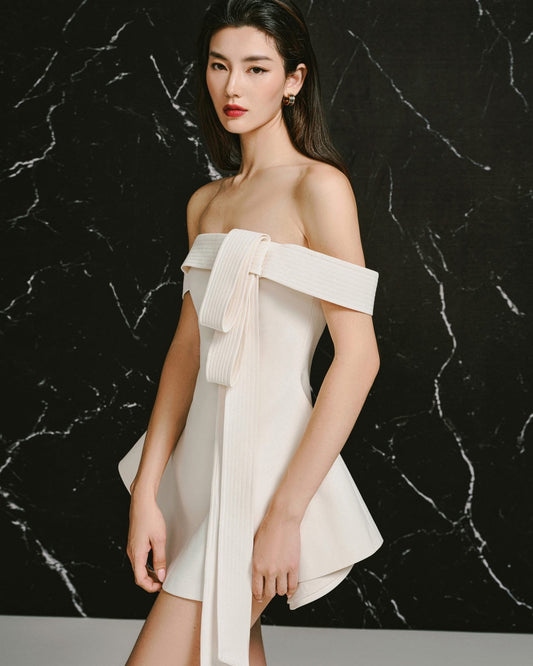 LANE JT Elegant Minimalist Sweet Ember Flare Mini Dress
