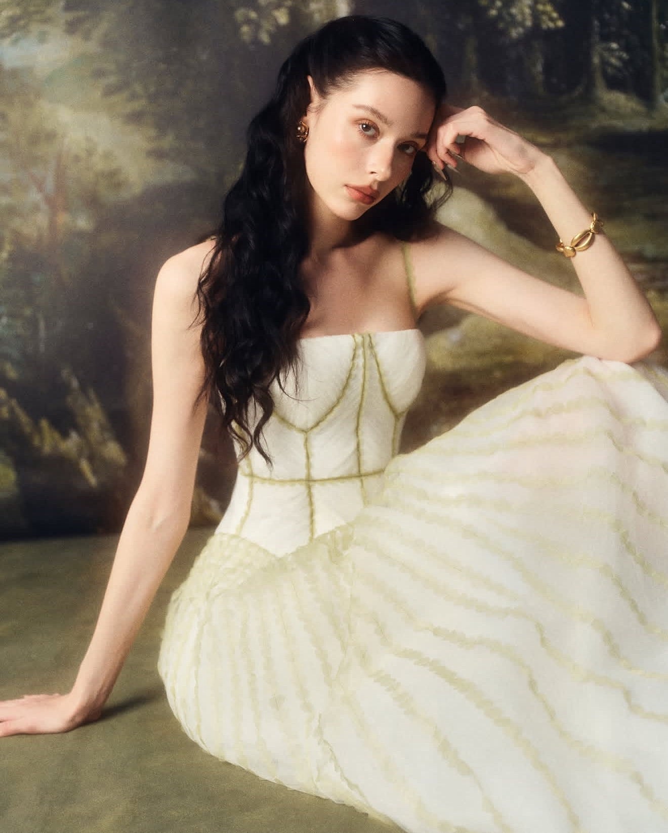 LINHPHUNG White Virelis Gauze Maxi Dress