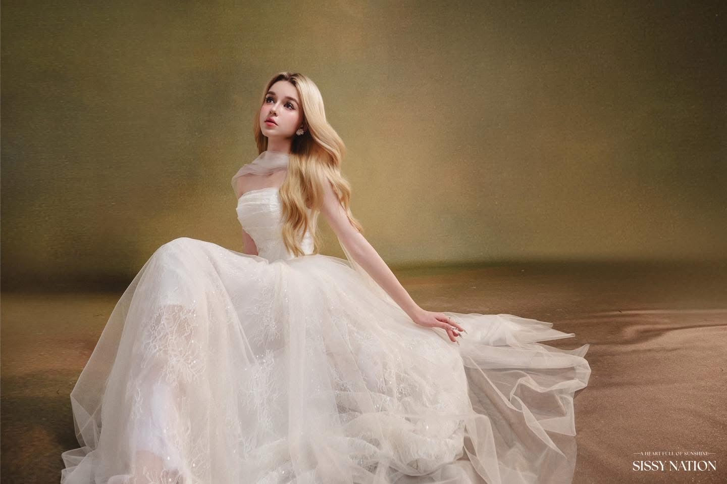 SISSY NATION Blue Amelia Corset Maxi Dress