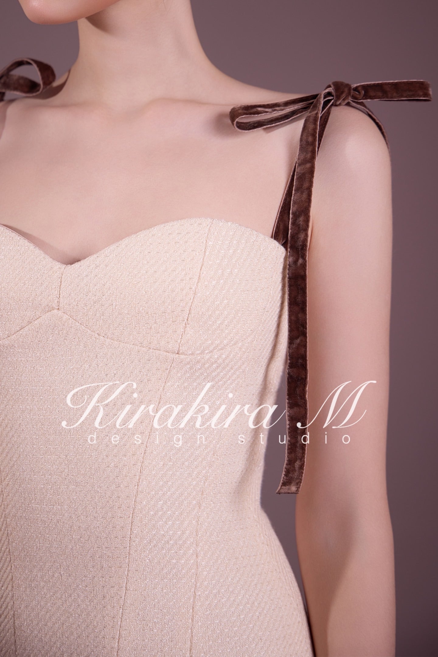 KIRAKIRA M Cream Tweed Mini Dress