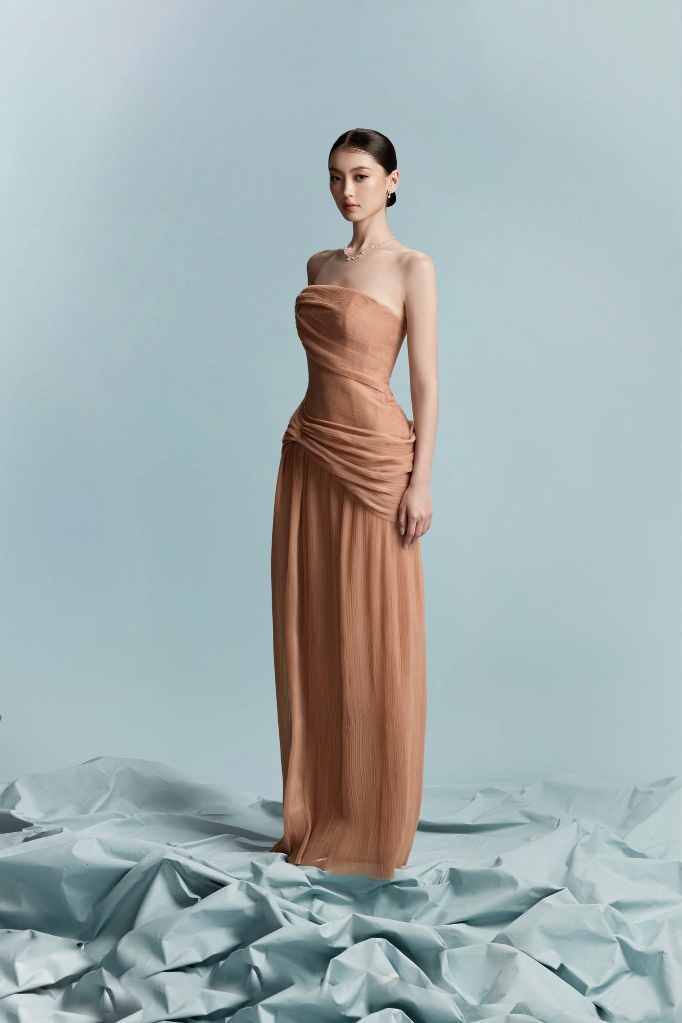 BYDI Elegant Minimalist Brown Hamo Maxi Dress