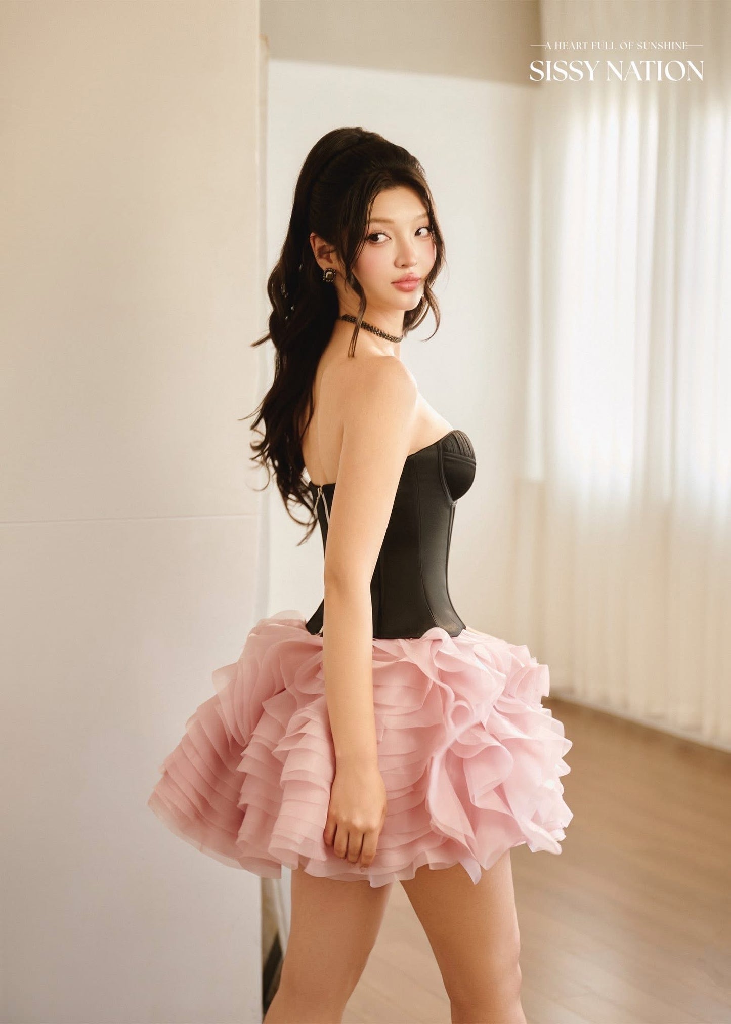 SISSY NATION Black Sweet Valentine Corset Top & Rosie Skirt