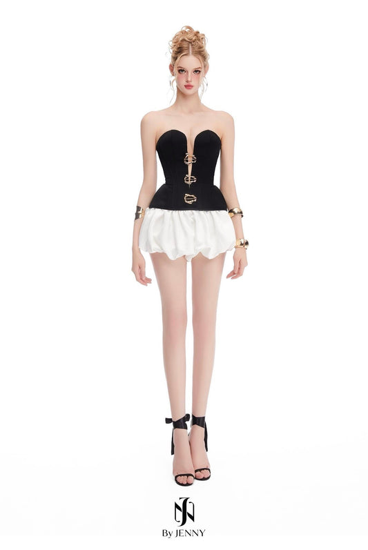 Black Maya Sexy Top & Mini Skirt