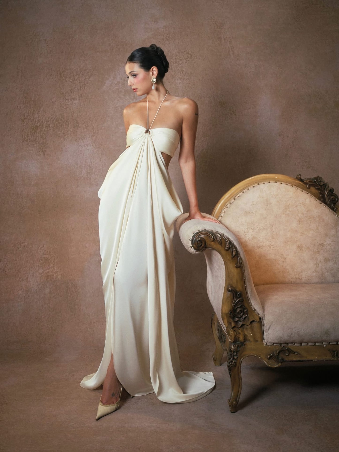 KISSERINE ATELIER Elegant Fairycore White Isabella Maxi Dress