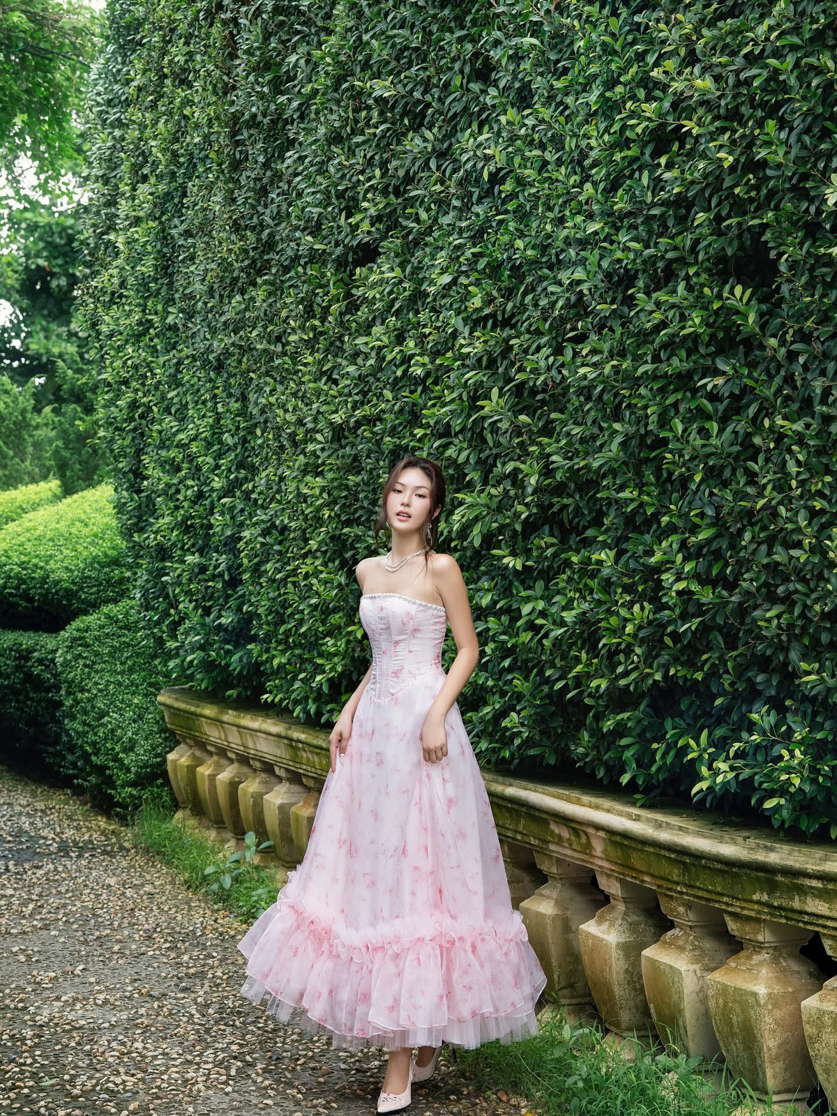 LANE CI Pink midi dress