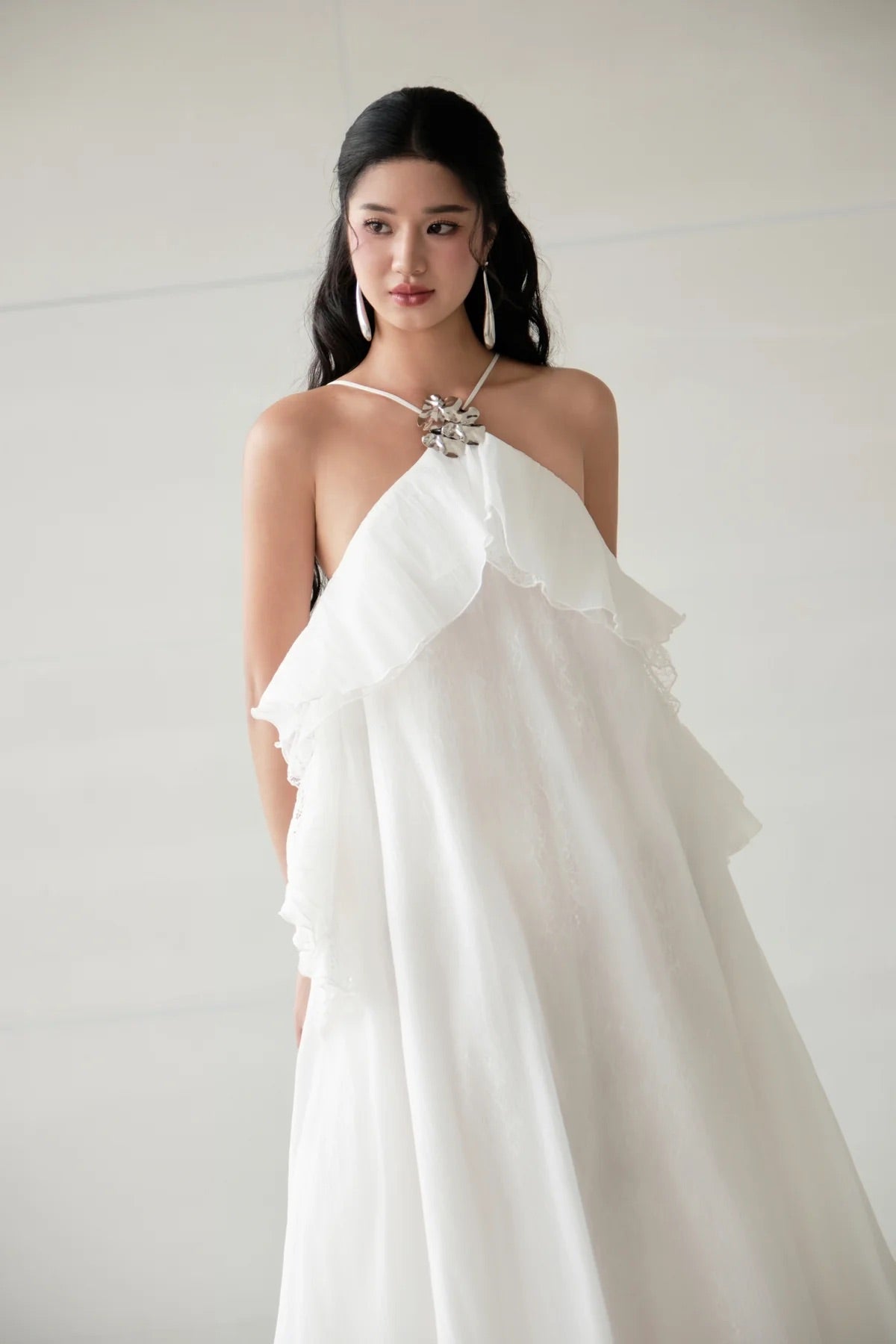 DELICIAE White Layer Maxi Dress