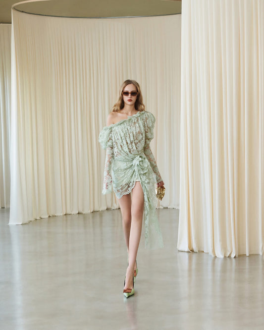 MUSTHAVE Green Lace Mini Dress