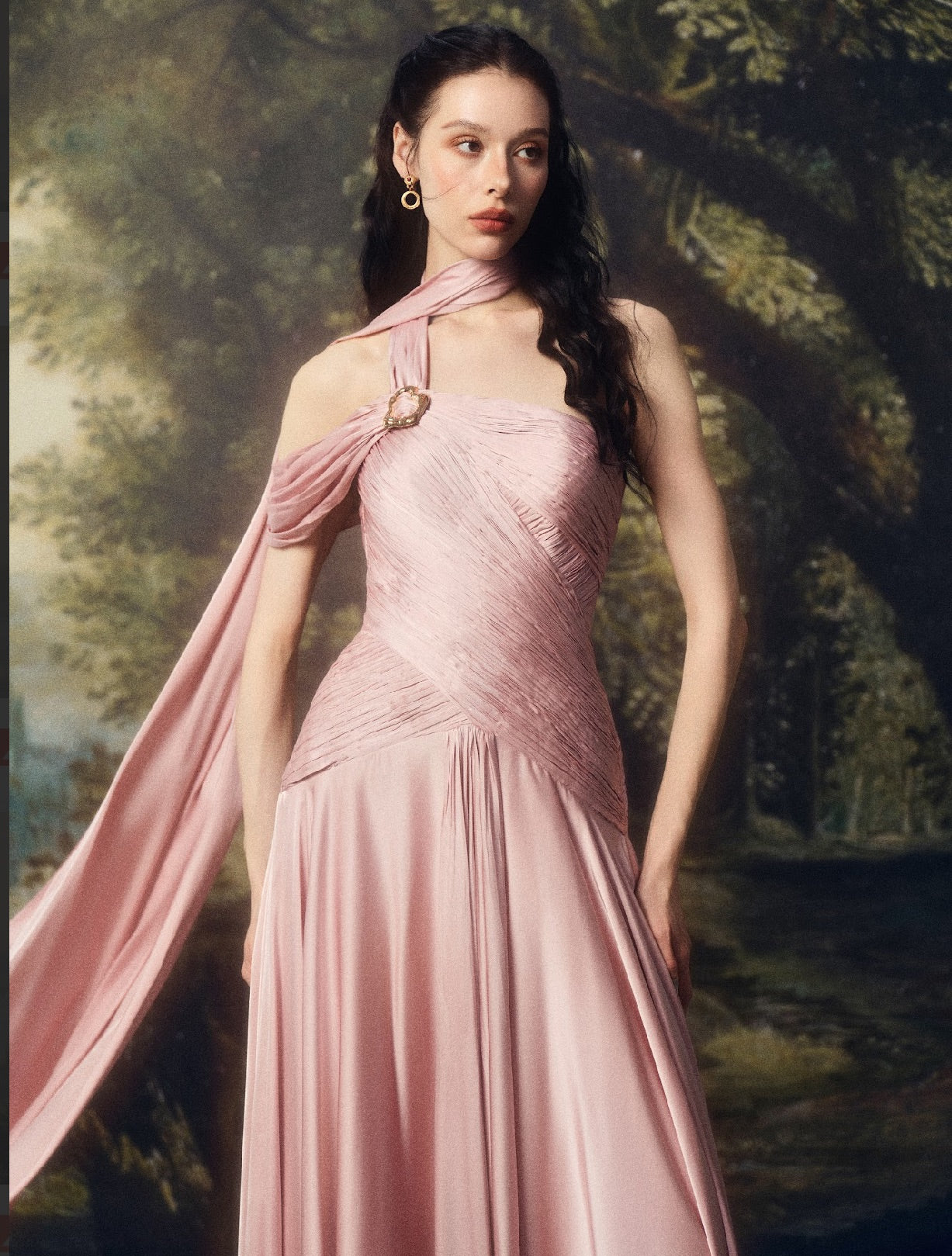LINHPHUNG Pink Pleated Lysora Maxi Dress