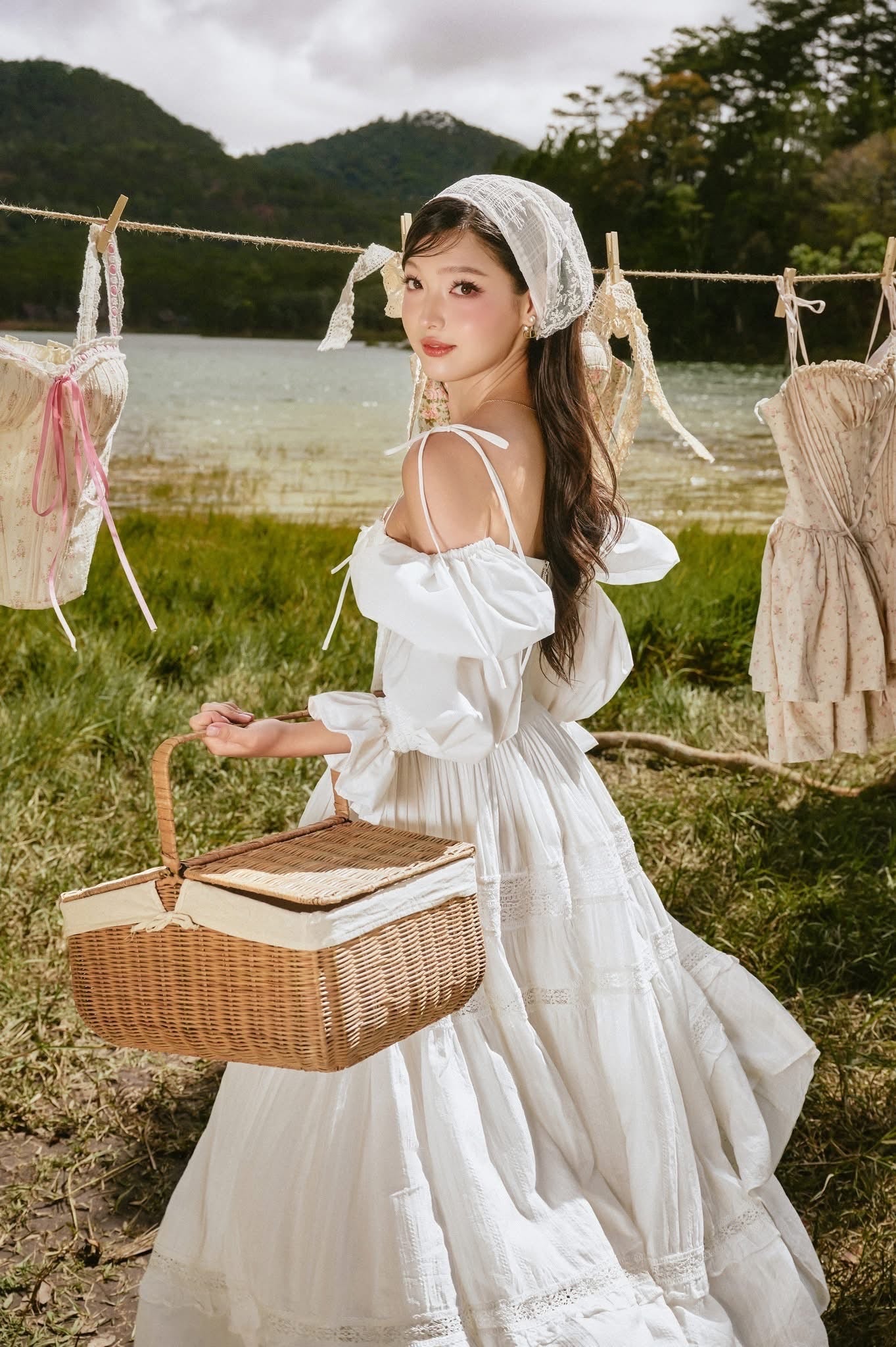 SISSY NATION Sweet Elegant Fairycore White Layla Top & Skirt