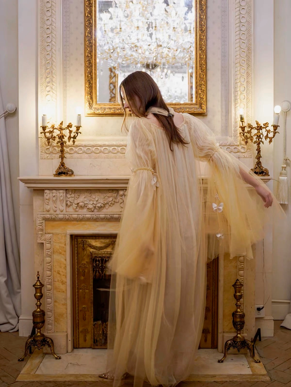 Yellow Tulle 3D Floral Flowy Fairy Maxi Dress