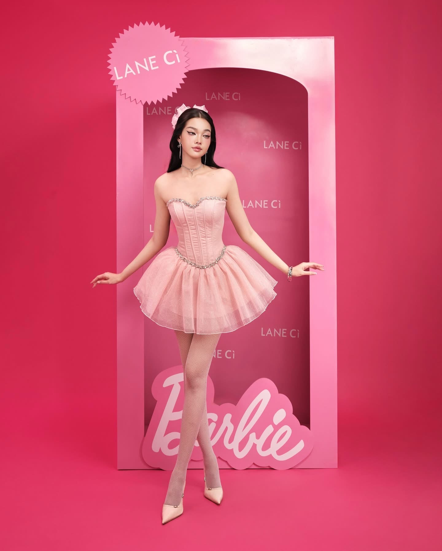 LANE CI Pink Moni Mini Dress