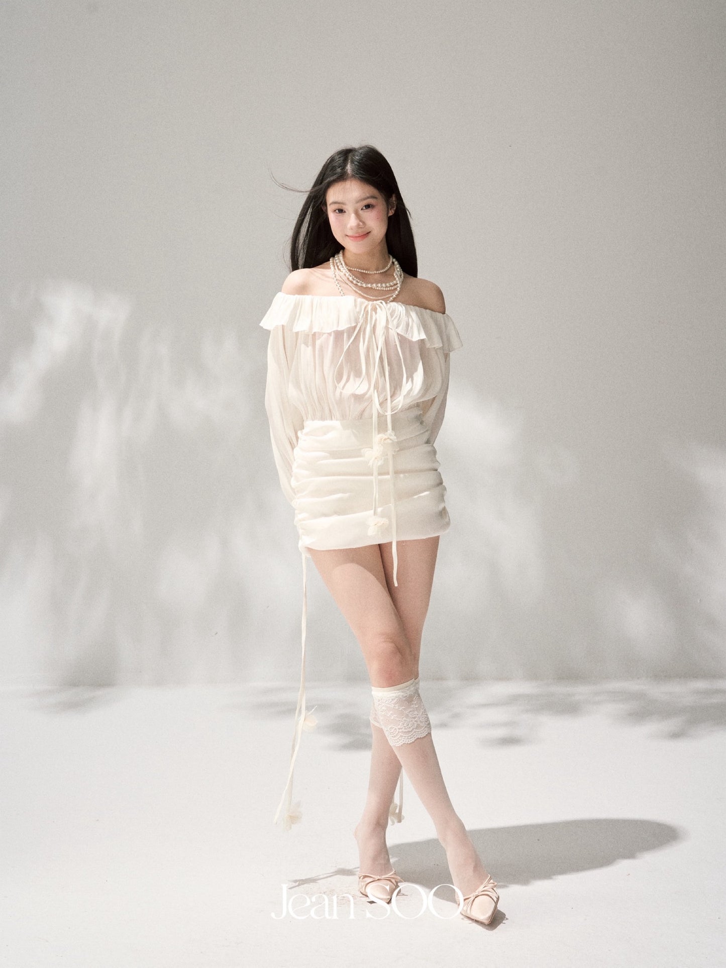 JEAN SOO Sweet Vacation White Floral Mini Dress
