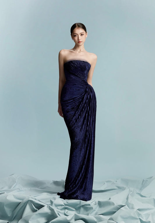 BYDI Elegant Minimalist Blue Manos Maxi Dress