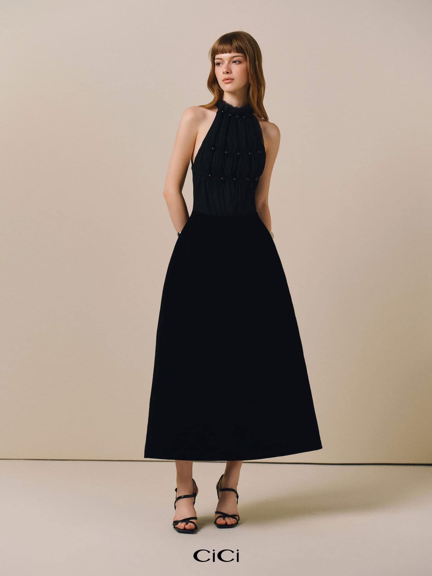 CICI BLACK LEAH Midi Dress