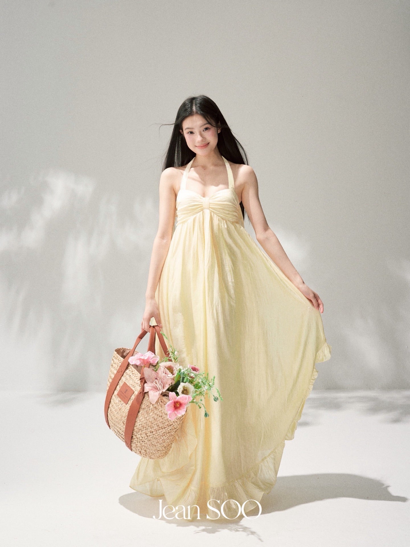 JEAN SOO Sweet Vacation Yellow Cozy Maxi Dress