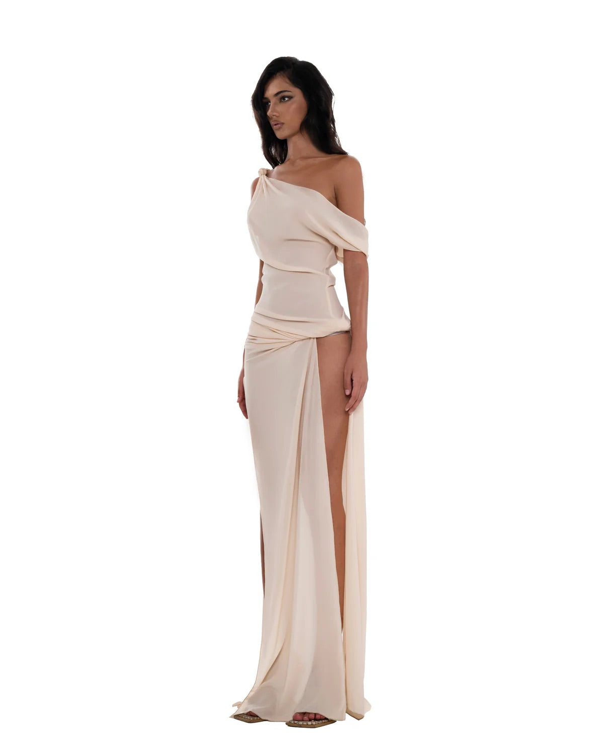 HUELLEY ROSE White Natalie Maxi Dress