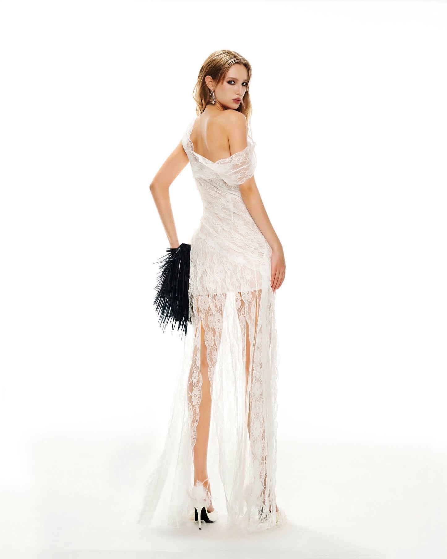 MUSTHAVE White Sheer Lace Mini Dress
