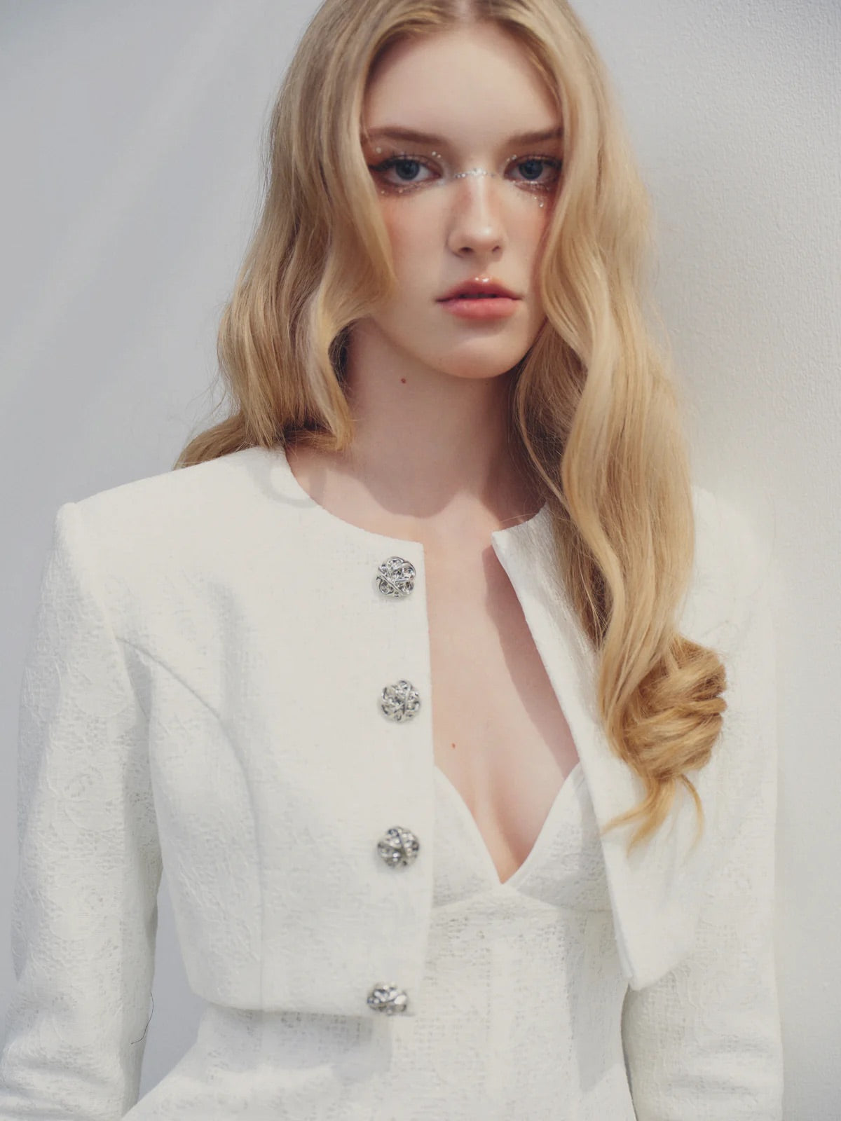 DELICIAE White Elegant Ari Mini Dress & Jacket