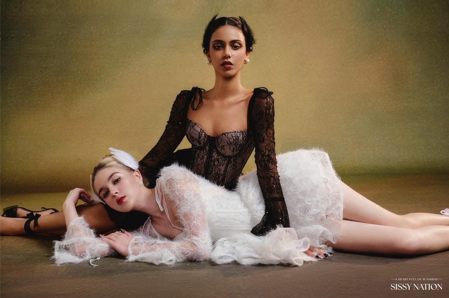 Sissy Nation Black Lace Clover Corset Mini Dress