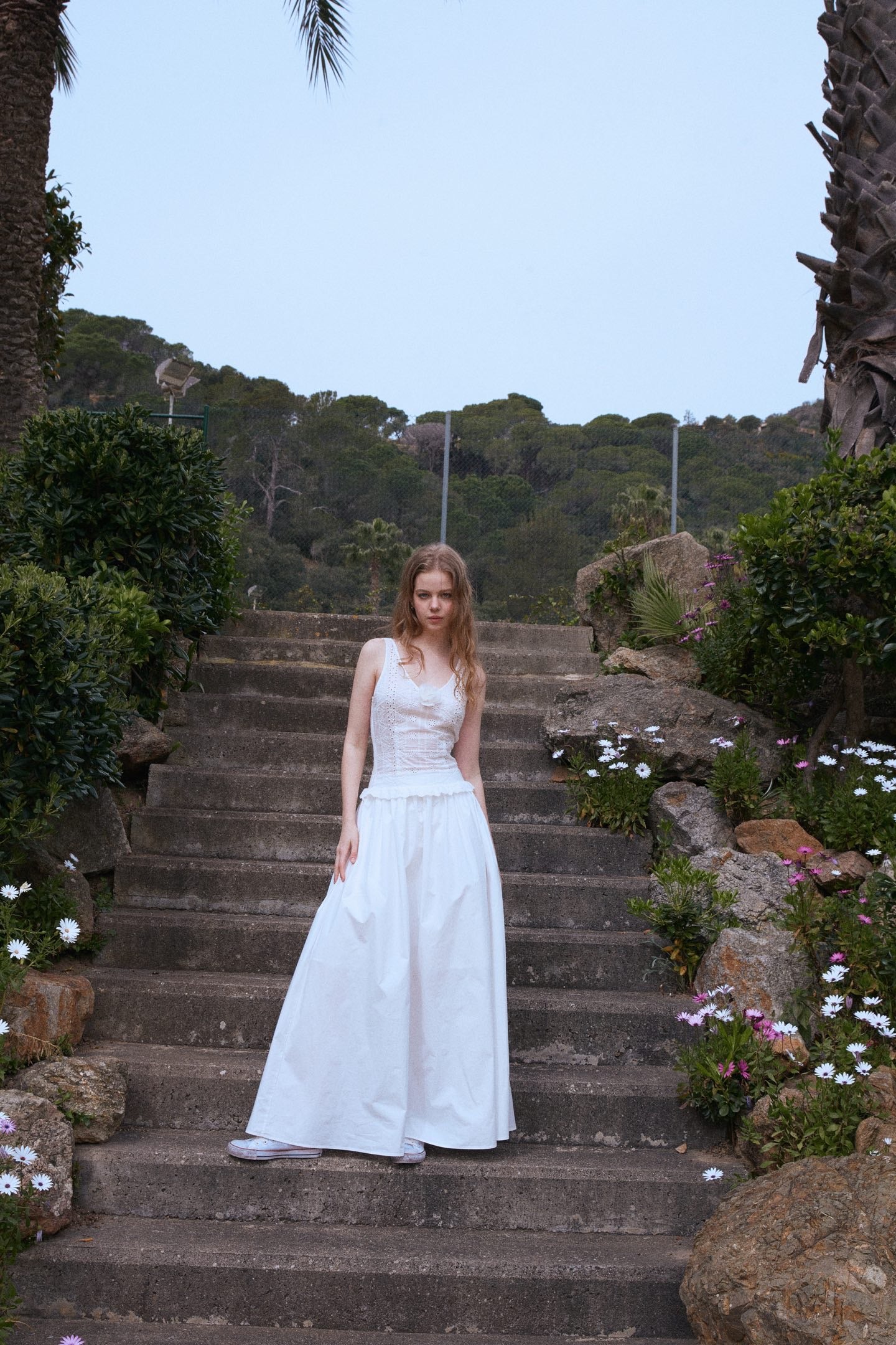 MINPURA White Lace Sporty Maxi Dress