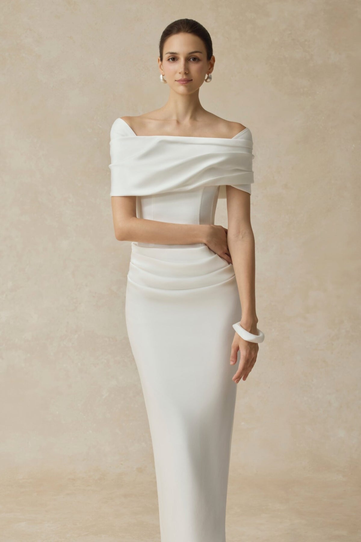 White Solara Bodycon Maxi Dress