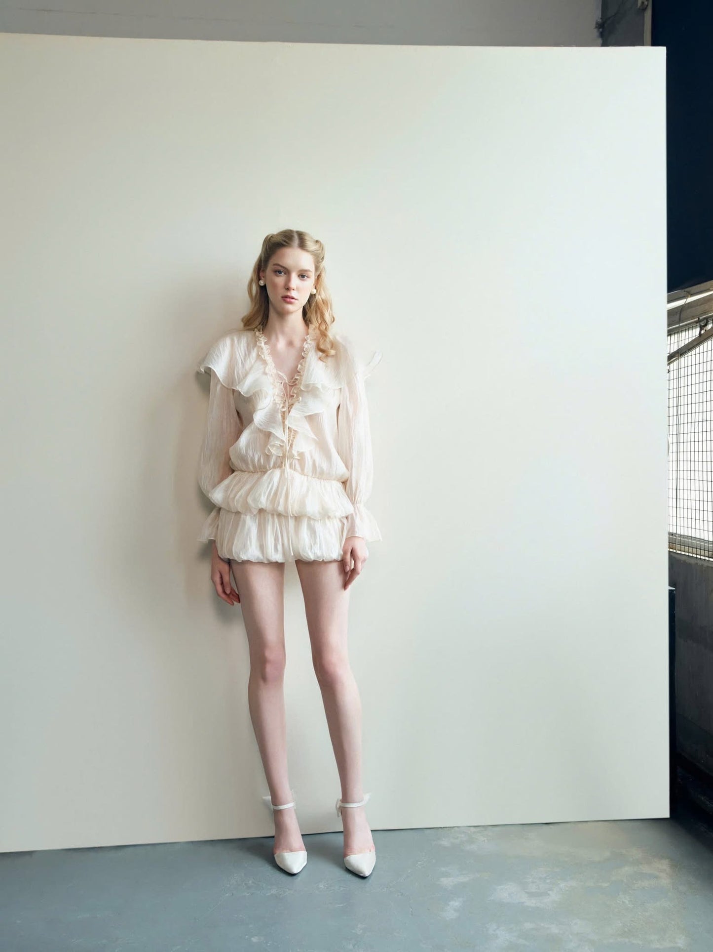 ENUFF Cream Vela Mini Dress