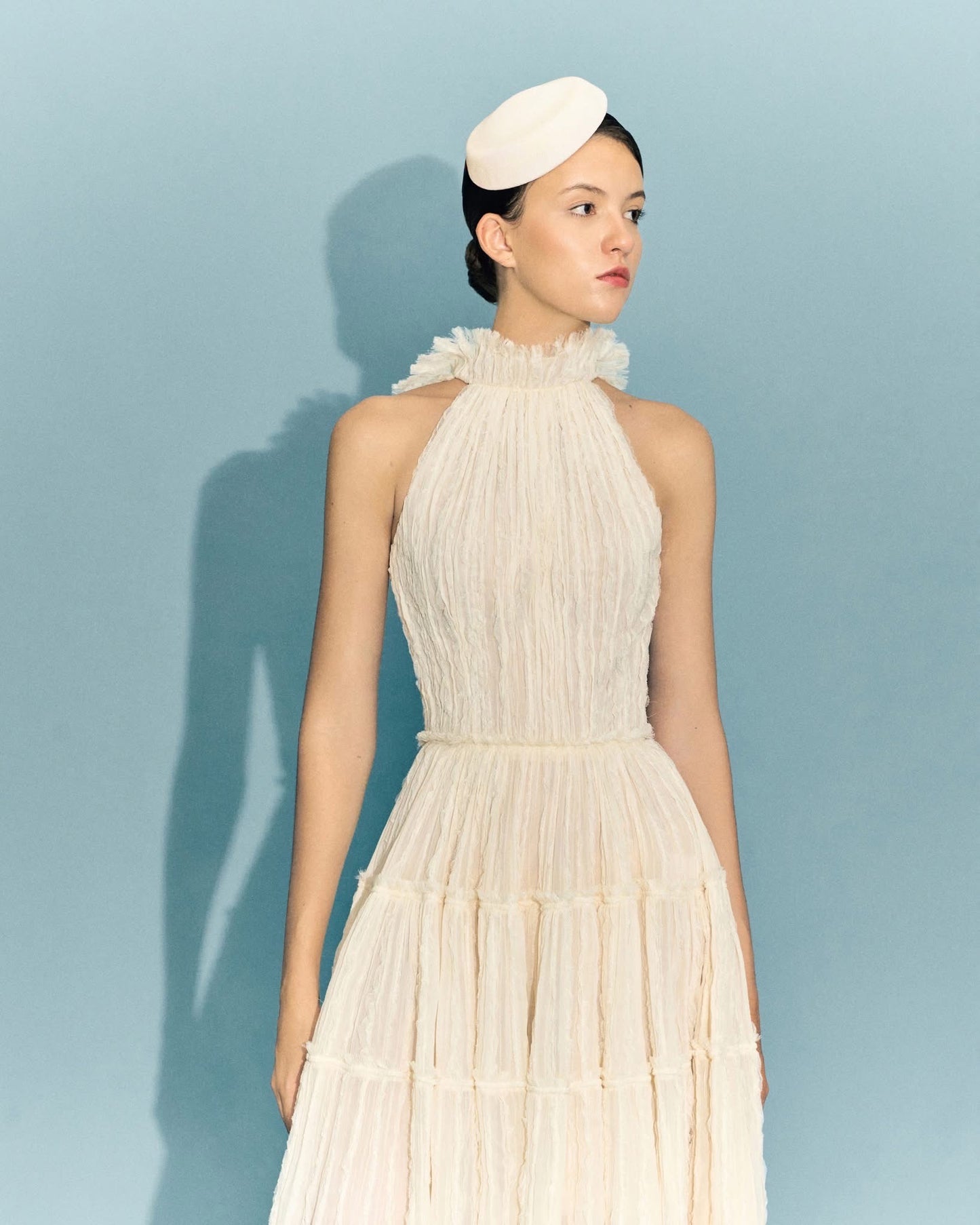 MONTSAND Burgundy Red Smocked Lace Maxi Dress